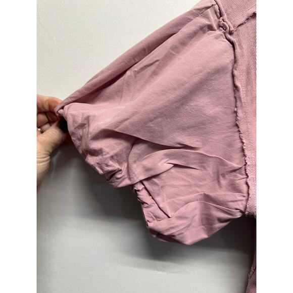 Free People We the Free Blossom Tee in Mauve ( M ) Oversized Boho Lagenlook - Picture 2 of 12